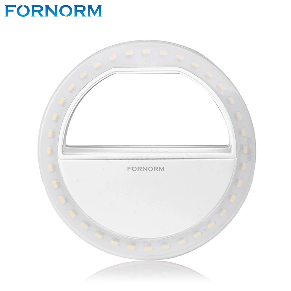 

FORNORM Selfie LED Light Up Flash Light Photography Luminous Ring Light 36pcs LED 3 Brightness Levels Clip on All Mobile Phone
