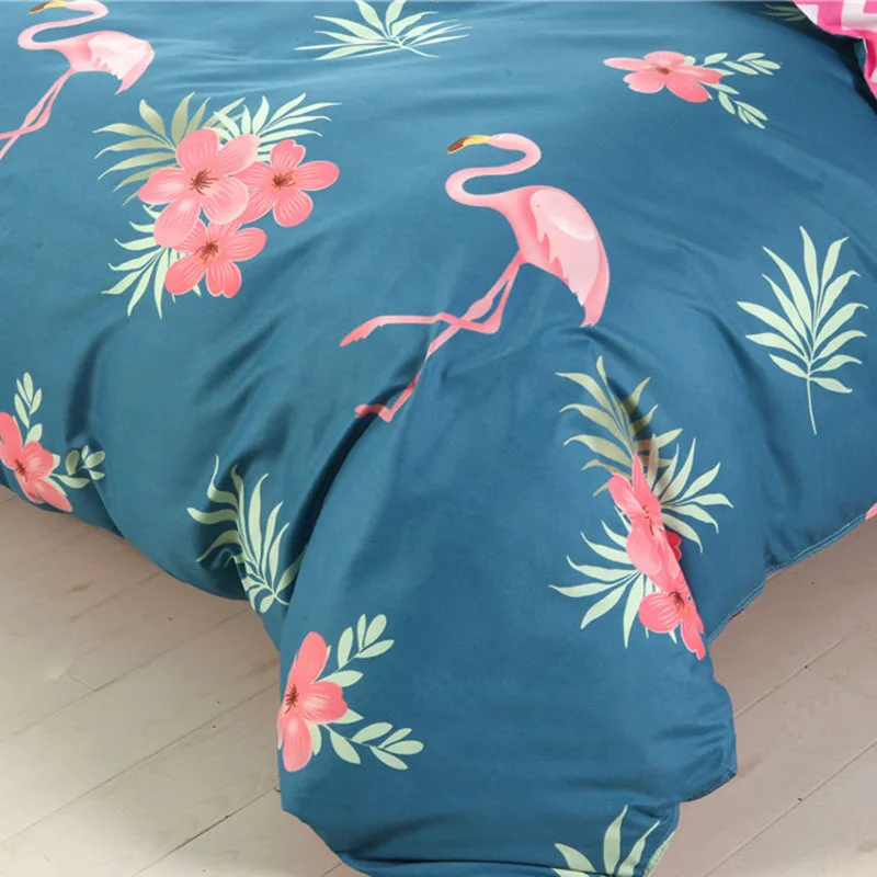 2019 1 مجموعة فلامنغو نمط جودة لغرفة النوم الديكور ملاءات السرير زهرة المطبوعة الفراش مجموعات القطن غطاء بياضات سادات