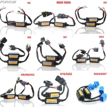 Par h4 hb3 hb4 led carro farol canbus decodificadores h7 h11 h13 anti flicker erro livre h1 h3 aviso resistor cancelador