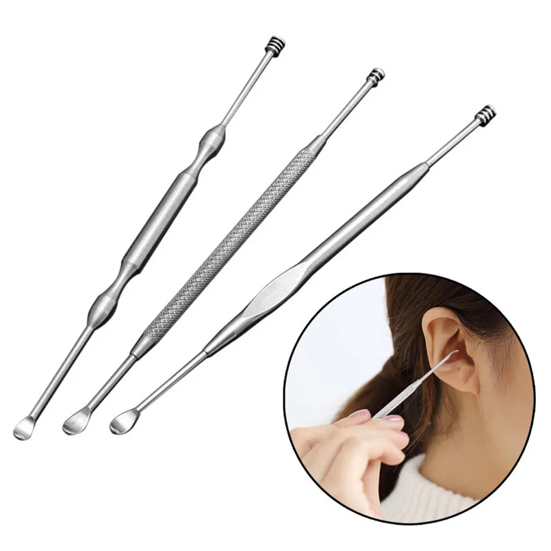 

High Quality 1PCS Earpick Ear Wax Curette Remover Ear Cleaner Spoon Clean Tool Stainless steel Beauty Tool S1