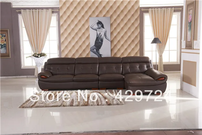 

Free Shipping European sofa Design top grain leather L shaped corner sofa which chaise longue, Best Living room furniture AA017