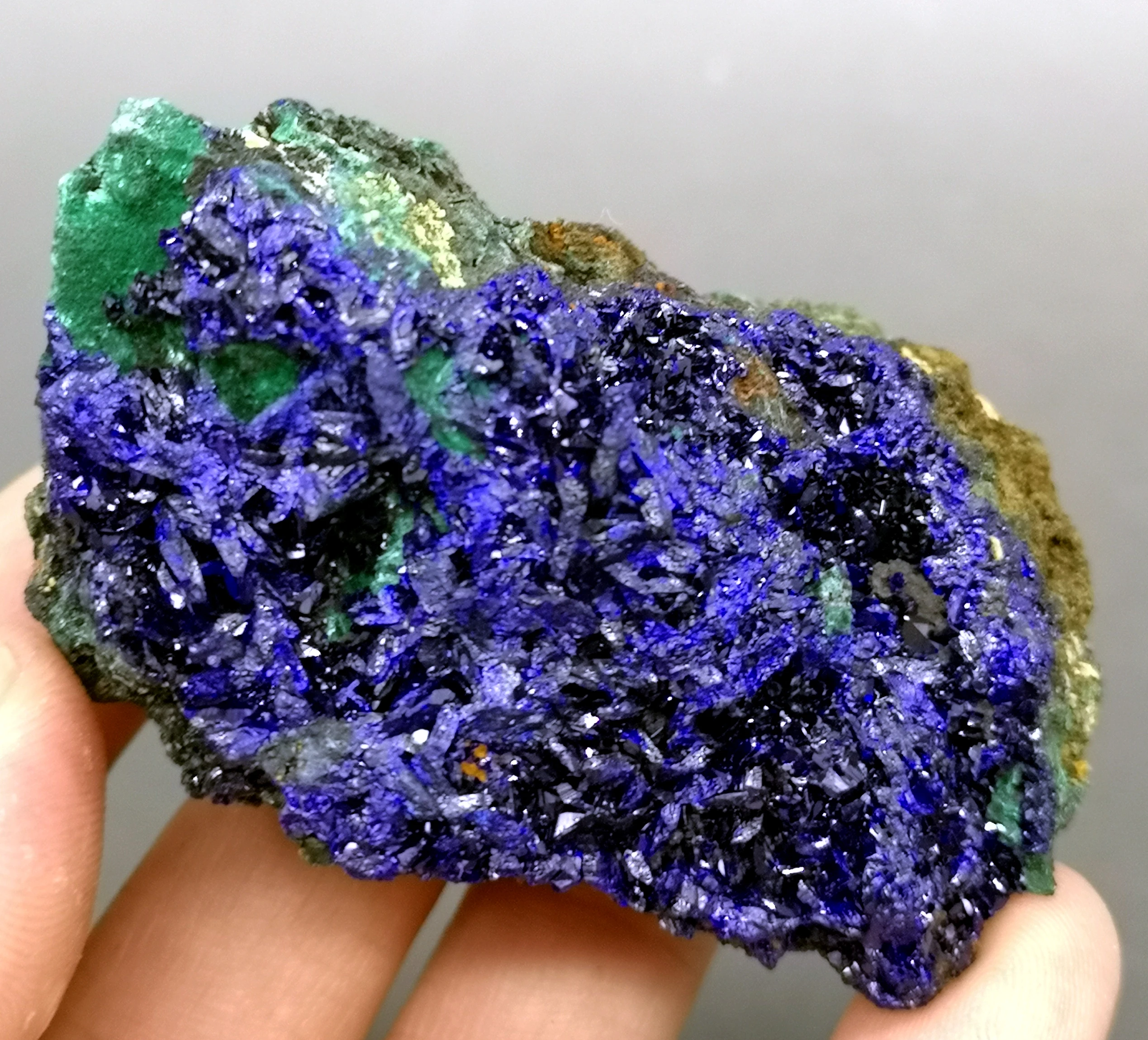 Best! 99g Natural stone shiny azurite and malachite symbiotic mineral crystal specimens Stones and crystals from China