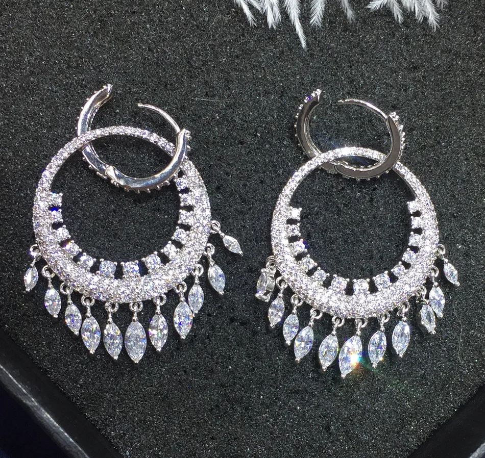 

Popular Luxury water drop Shape Full Pave Crystal Zircon Earrings Fashion Jewelry for Women