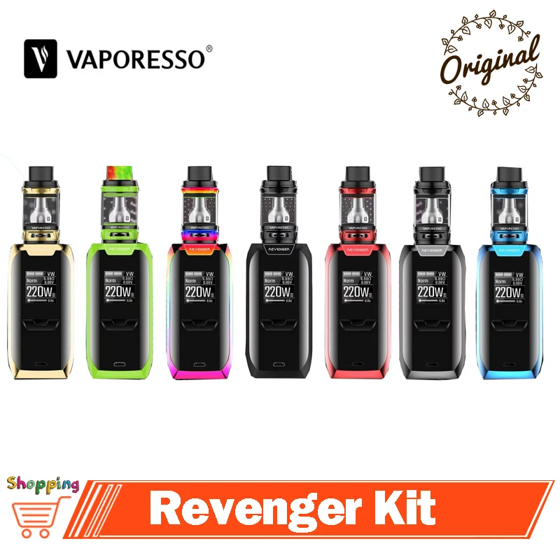 

Original Vaporesso Revenger Kit Vape&Revenger 220W Box Mod 2ML/5ML NRG Tank GT Coil 18650 Battery VS E-Cig Revenger X Kit Vaping