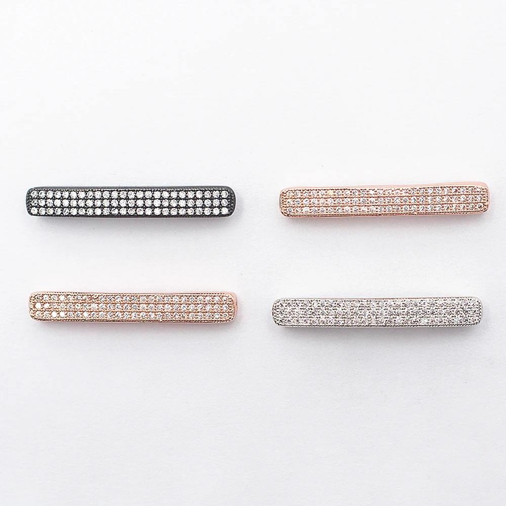 

NEW Fashion cylindrical tubular metal cubic zirconia spacer DIY bead bracelet necklace Pendant jewelry Making wholesale