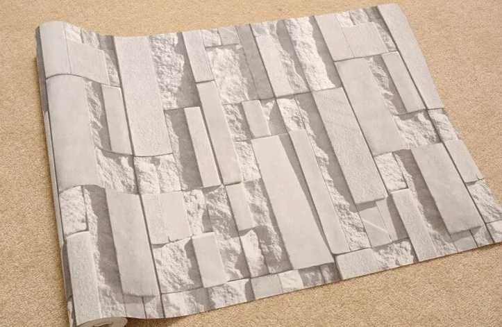 Стиль 3D Роскошные Деревянные блоки эффект корчиневый камень кирпич 10 м виниловые обои, рулон гостиной задний план настенные изображения стена бумага