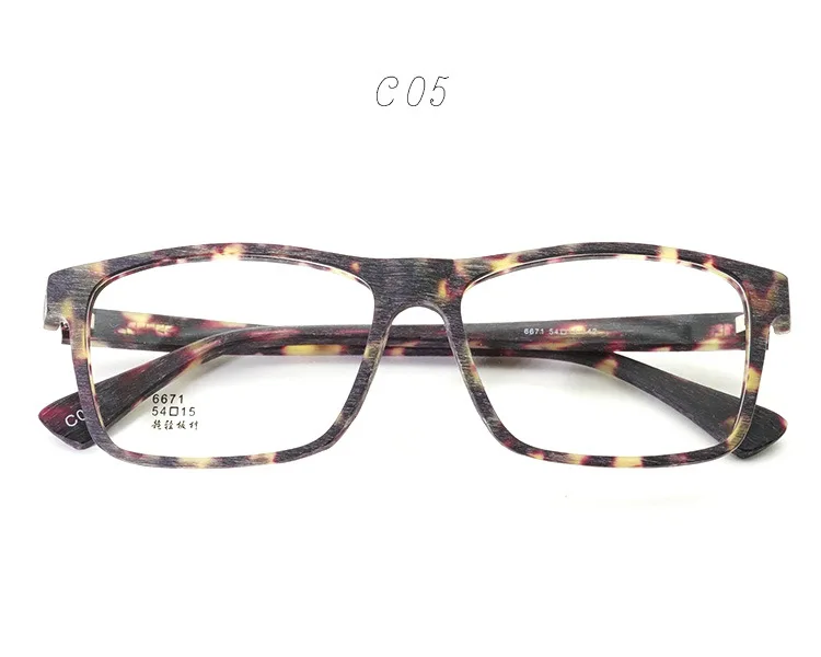 YOOSKE модные квадратные очки для мужчин и женщин с деревянным узором Ретро оправа для очков унисекс прозрачные оптические очки оправа винтажные очки - Цвет оправы: C05