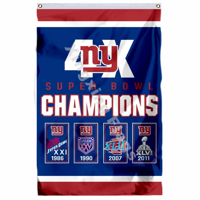 New York Giants Super Bowl Champions 4X флаг 3ft X 5ft полиэстер 1 команда баннер Летающий Размер № 4