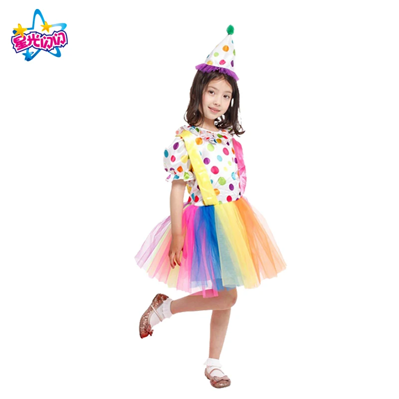 Goedkoop Gratis Verzending Clown Kostuums Kids Jongens Meisjes Circus Clown Kostuum Fancy Fantasia Infantil Cosplay voor Kinderen Party Dress Up