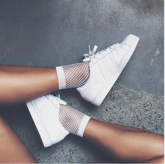 

Hot Trendy Women Girls Fishnet Ankle High Socks Lady Mesh Lace Fish Net Short Socks Sanwood