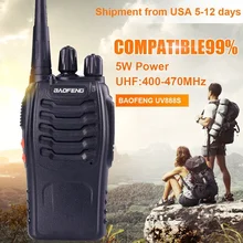 2pcs Baofeng 888s Portable walkie talkie 5W 16CH UHF 400-470MHZ BF 888S Comunicador Transmitter Transceiver