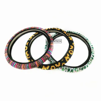 

200pcs Sunflower Cactus Leopard Neoprene Automotive Steering Wheel Cover Anti Slip and Sweat Absorption Auto Car Wrap Cover