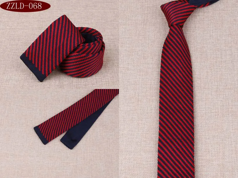 Различные мужские галстуки, вязаный галстук с плоской головкой, 5 см, узкая версия, Модный Полосатый клетчатый галстук, выпускной подарок, аксессуары