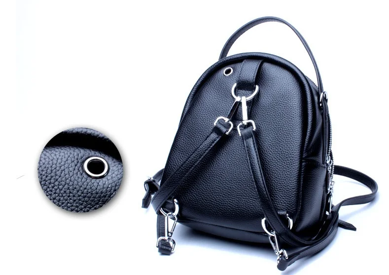 Shoulder Bags Female Travel Bag 2017 New Fashion Leather Bagpack Women Black Silver13
