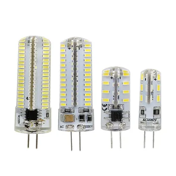 

G4 LED Silicone light Bulb 12V DC AC 110V 220V 3014 SMD Crystal Light Spotlight Chandelier Candle Lamp 24 32 48 64 104 152LEDs