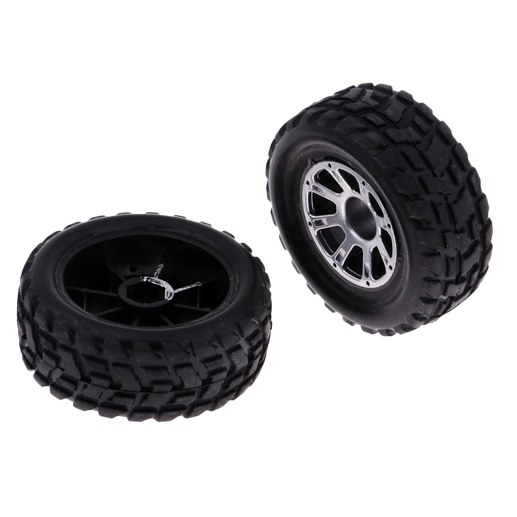 2pcs Plastic Wheel Rubber Tires for WLtoys A949 A959 A969 RC Car Spare Parts