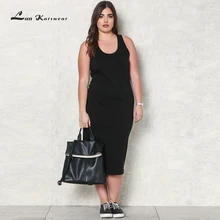 Lan Karswear 2018 Bodycon Dress Knitted Sleeveless O-neck Causal Tank Summer Dress Women Bandage Dresses Plus Size 3xl Vestido