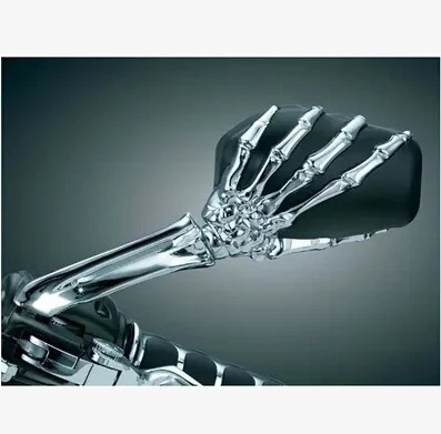 

2015 New cool Ghost Hand Mirror For Honda Kawasaki Suzuki Yamaha Cruiser Motorcycle Mirrors Aluminum Skull Hand 4 color