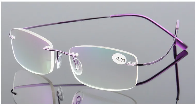 

New Unisex rimless Reading Glasses for men women fashion ultra-light titanium alloy far-sighted eyeglasses Presbyopic glasses