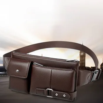 

Man Bags Retro Multi-function Pockets Outdoor Sports Leisure Messenger Chest chest bag for men fanny packs 2019 sac banane