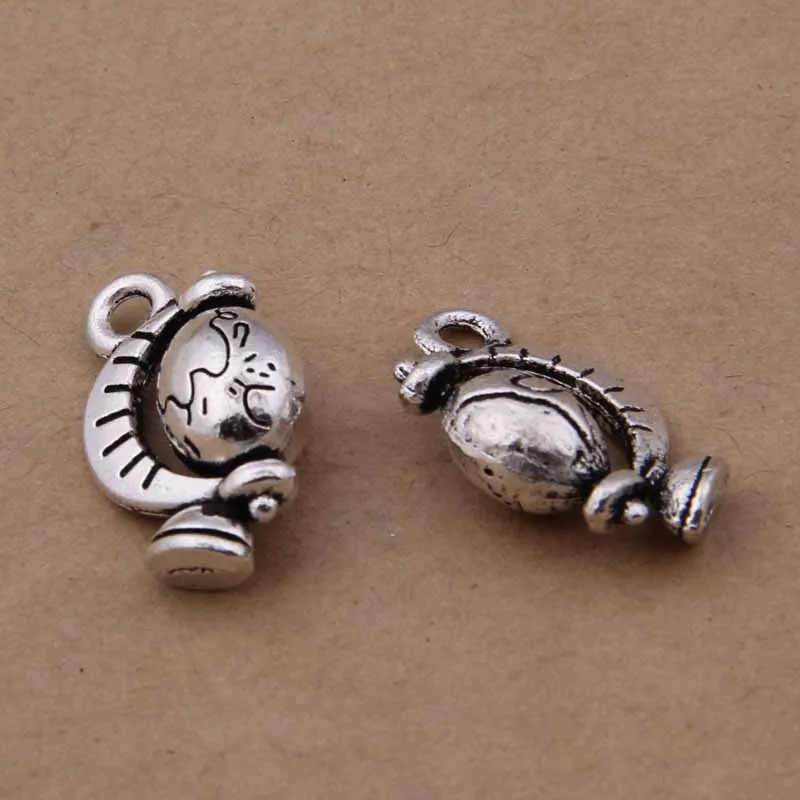 

Globe Alloy 10*14mm Antique Silver Bronze Charms Plating for DIY Jewelry Making 20pcs/pack Pendant fit Bracelet Accessories