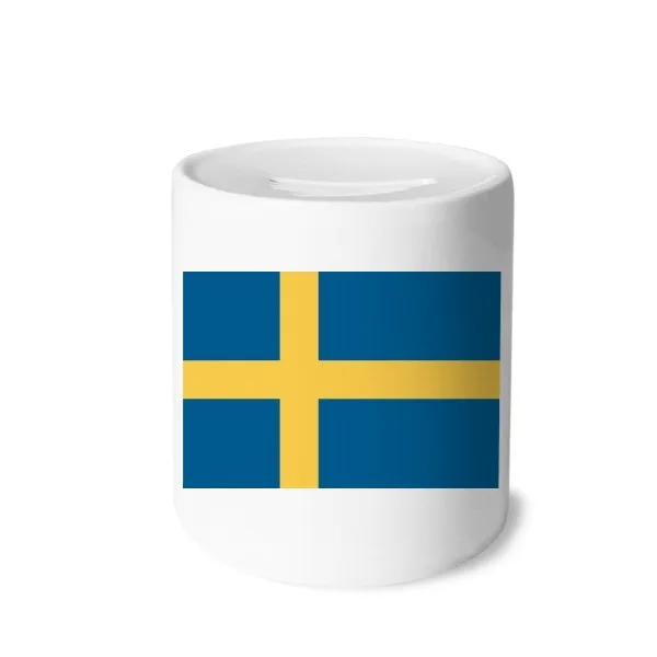 

Sweden National Flag Europe Country Money Box Saving Banks Ceramic Coin Case Kids Adults