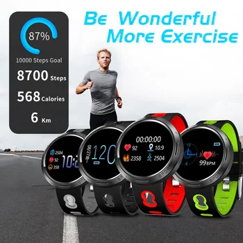 

M58 Smart Watch Waterproof Bracelet Pedometer Heart Rate Monitor SMS Reminder Men Women Sport Fitness Tracker Round Screen