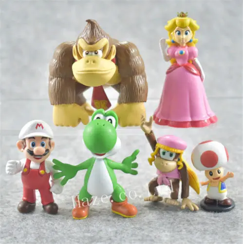 

6pcs/Set Super Mario Bros PVC Figure Figurine Playset Doll 3-9cm