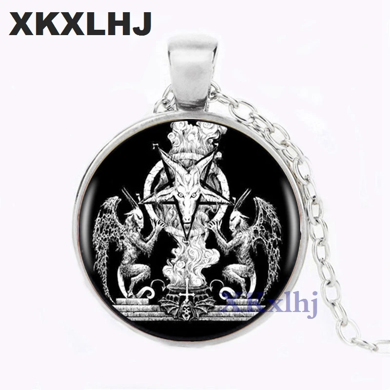 

XKXLHJ 1pcs Baphomet Pentagrama Logo Pendant Necklace Bestselling Personality Black Vintage Handmade Necklace Women Jewelry