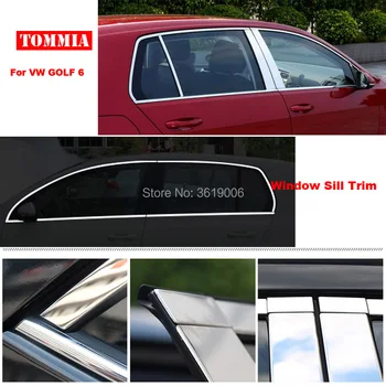 

TOMMIA Full Window Middle Pillar Molding Sill Trim Chromium Styling Strips Stainless Steel For Volkswagen Golf 6