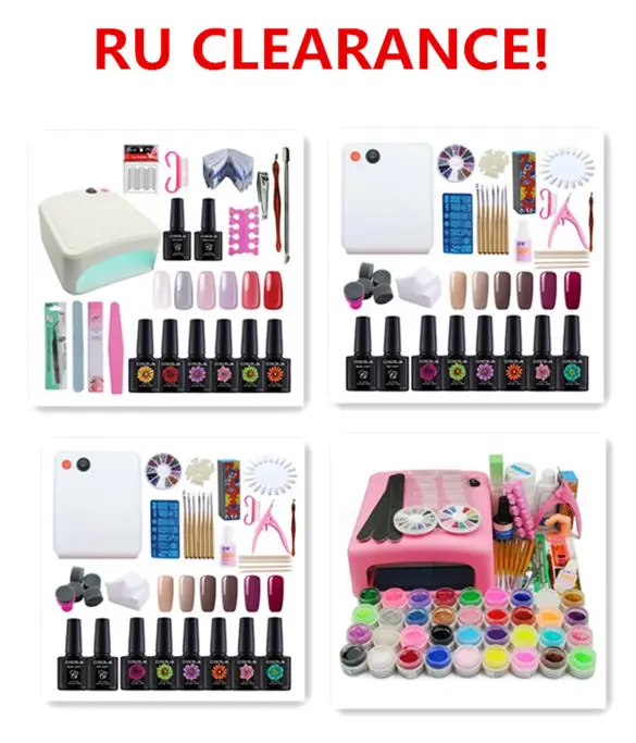 

RU Warehouse Nail Gel Polish Manicure Tools Set Nail Drill Machine Kit Gel Varnish Multiple Colors Professional 36W Nail UV Lamp