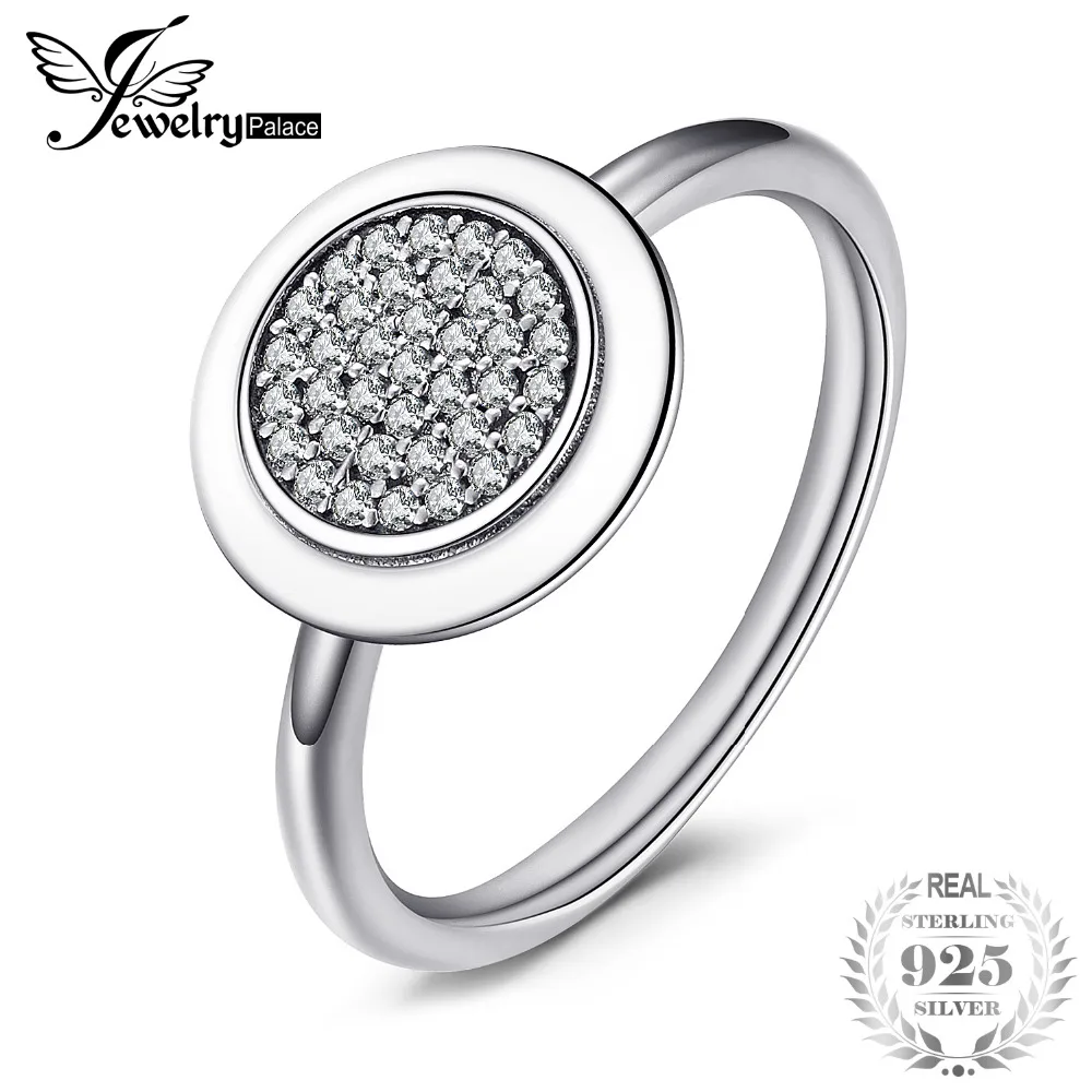 

Jewelrypalace 925 Sterling Silver Signature Pave Cubic Zirconia Coin Ring Gifts For Women Anniversary Gifts Fashion Jewelry New