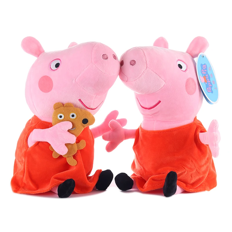  Peppa pig George pepa Pig Family Plush Toys Kids Girls Boys Kawaii Kindergarten Bag Backpack Wallet - 32935187024