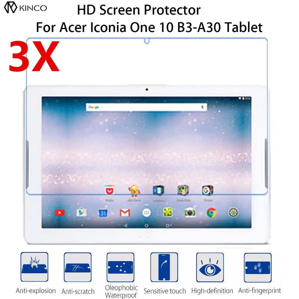 

HD Screen Protector Protective Film For Acer Iconia One 10 B3-A30 Tablet 0.2mm Thickness Screen Protector Guard