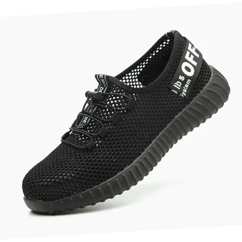 

Safety shoes Breathable male summer deodorant lightweight mesh soft bottom boots work shoes