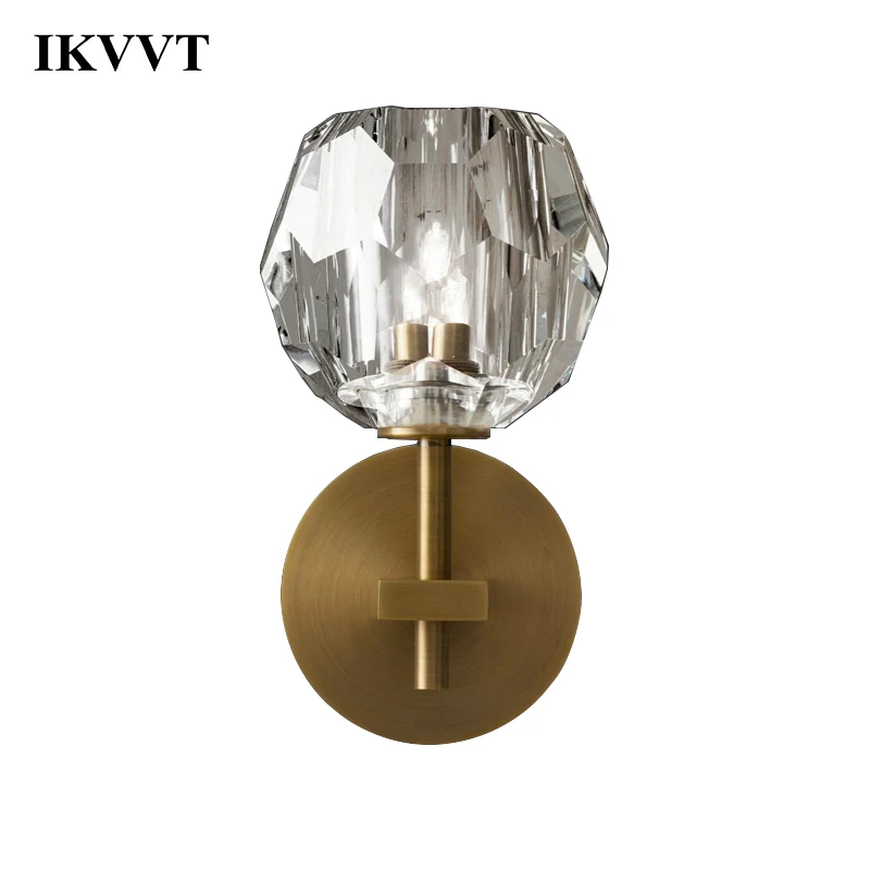 

IKVVT Wall Lamp Modern Crystal Ball Single Or Double Head Wall Lights Dining Room Livingroom Bedroom Balcony Walkway Home Decor