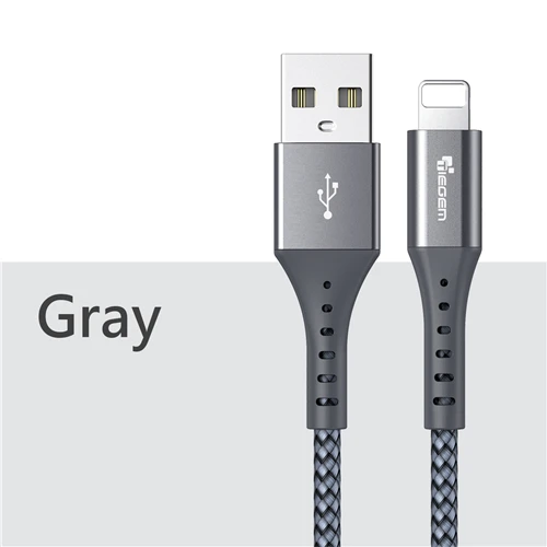 TIEGEM USB кабель для iPhone xs max зарядное устройство USB кабель для передачи данных для iPhone X 8 6 6 S 7 5 5S кабель для зарядки телефона Шнур адаптер 2 м 3 м - Цвет: Gray