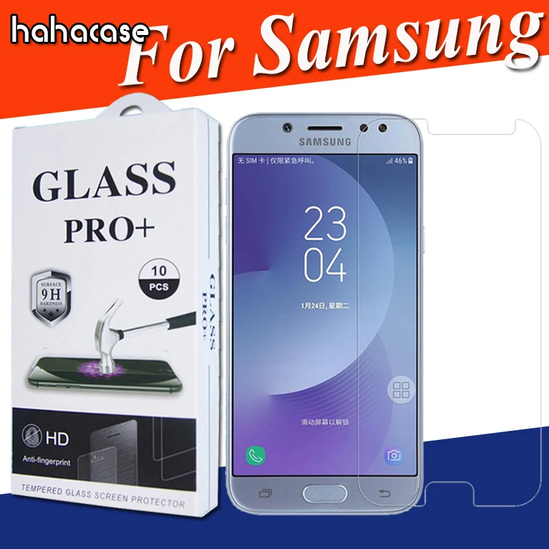 

10pcs 2.5D Anti-Scratch Tempered Glass Screen Protector For Samsung J7 J5 J3 2015 2016 HD Toughened Protective With New Package