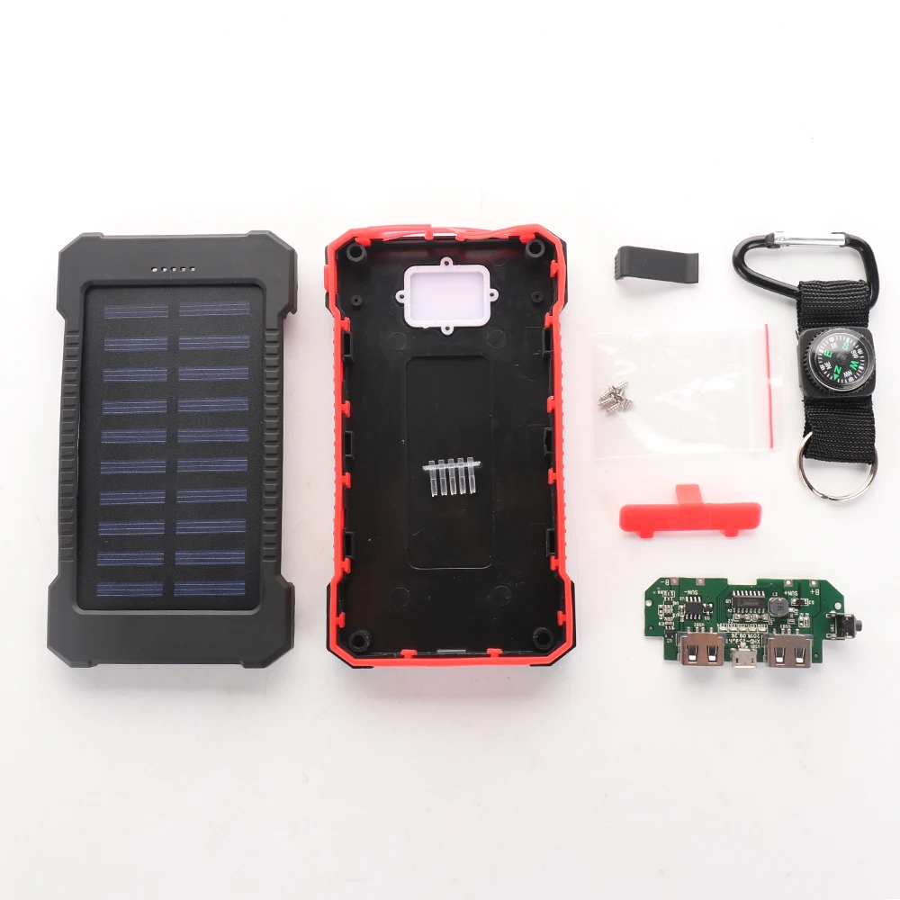 

Solar LED 50000mAh Power Bank Charger Case DIY Waterproof Dual USB Battery Storage Boxes (DIY by Yourself )
