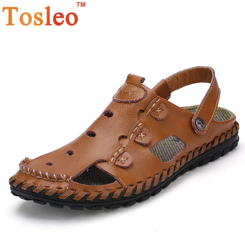 

2018 Men Sandals Handmade Soft Leather Sandals Men Comfortable Summer Shoes