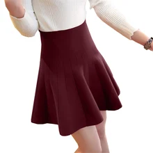 Новые женские мини-юбки осень-зима женские плиссированные трикотажные юбки с высокой талией трапециевидные Юбки Модная Джокер Женская юбка WZ029