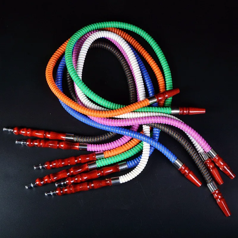 

Arab Hookah Pipe 1 Meter Long Hookah Hose Straw Wood Tube Colorful Plastic Shisha Chicha Pipe Tubes Tool Accessories