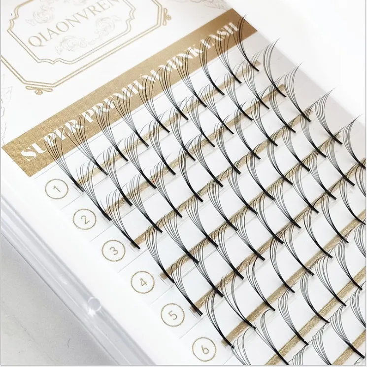 

6D Russian Volume Eyelashes Extension Short Stem Pre made Fans Lash Hot Selling Eyelash Individual Extensions Free Shipping QNR6