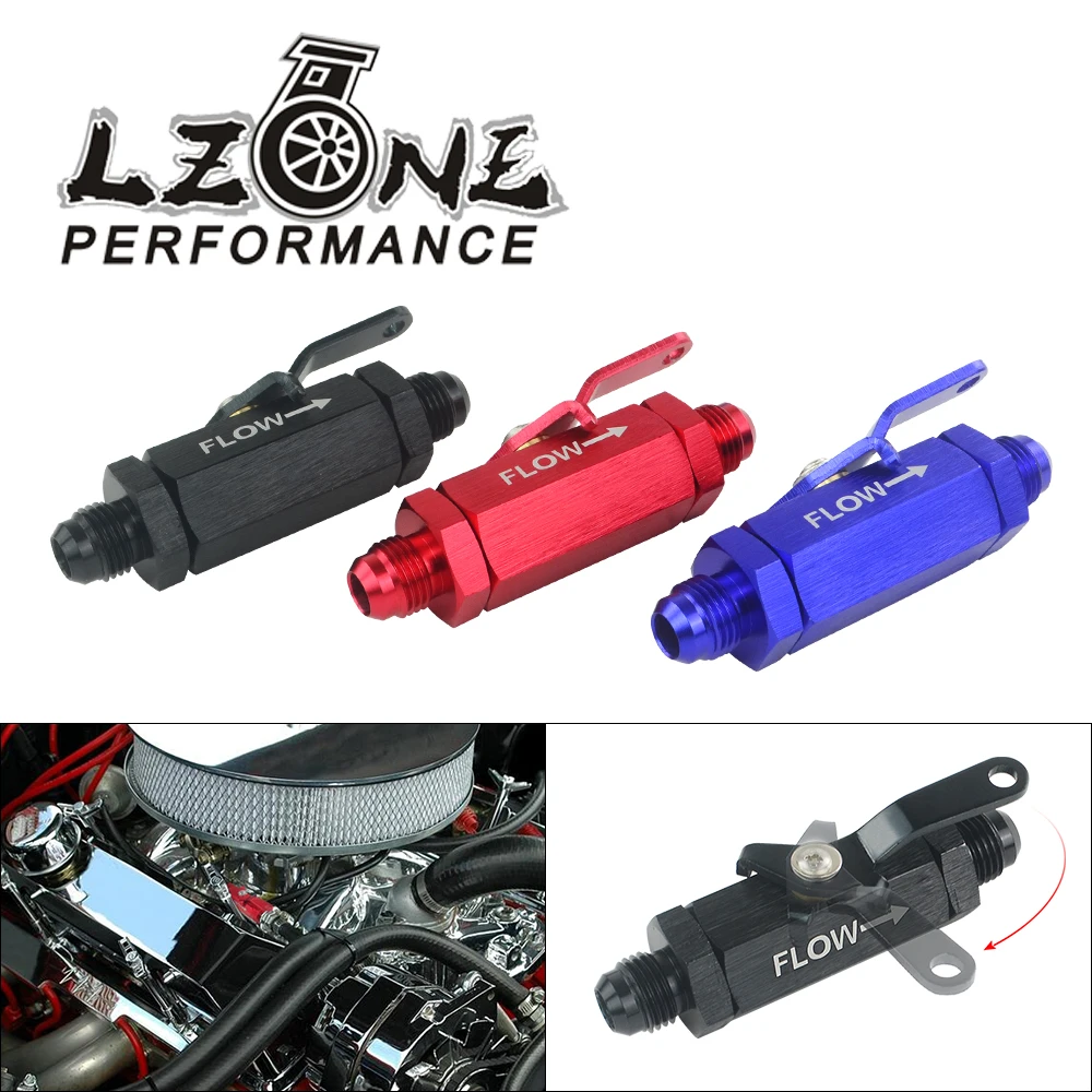 

LZONE - AN6 6AN Aluminum Inline Fuel Filter Shut Off Valve Cut Off w/ Cable Lever 1Pcs JR-FSV06