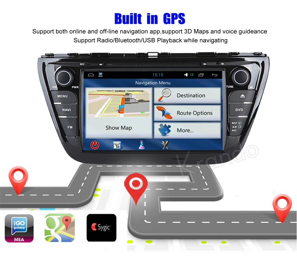 Flash Deal Krando 8" Android 8.0 car navigation multimedia system for SUZUKI SX4 S-CROSS 2013+ audio radio gps dvd player WIFI 3G DAB+ 2