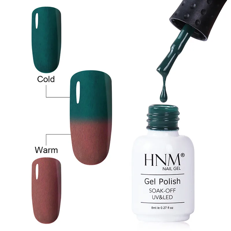 HNM изменение цвета термальный Факс мех УФ-гель для ногтей 8 мл Краска Gellak верхняя основа грунтовка Гель-лак светодиодный Гель-лак - Цвет: 9104
