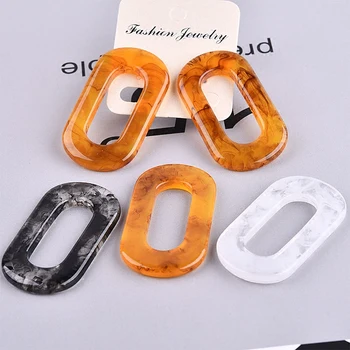 

New design 30pcs/lot color pattern printing geometry ovals shape resin beads charms diy jewelry earring pendants accessory