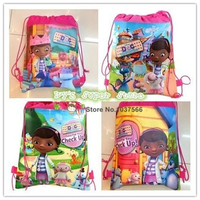 Us 24 05 35 Off 24pcs Lot Doc Mcstuffins Cartoon Drawstring Party Bags Sandy Beach Kids Backpack In Plush Backpacks From Toys