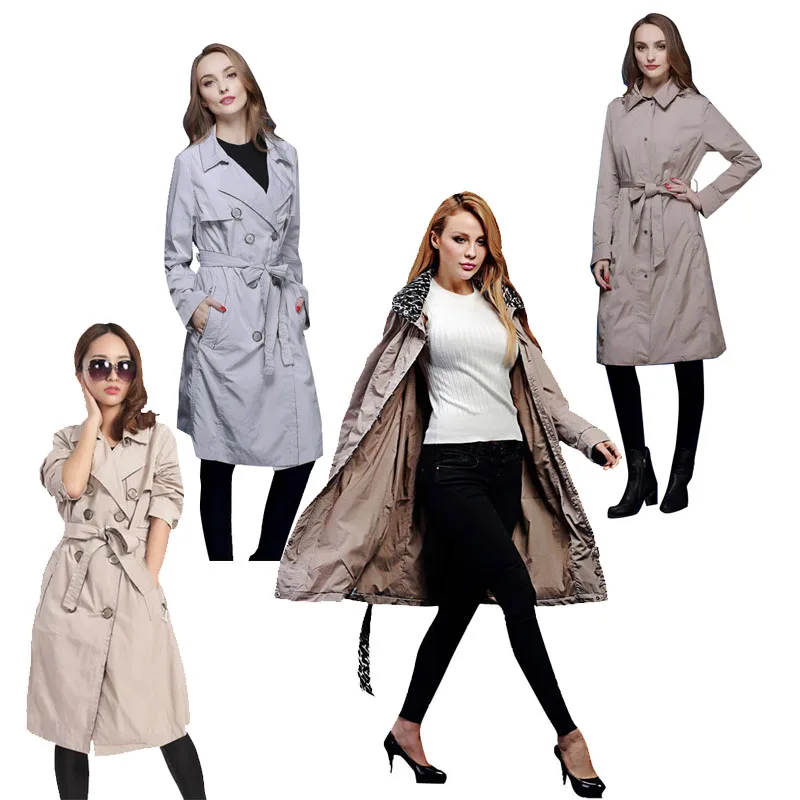 

Promotions Last few long trench coat women Europe Russia Brand windbreaker double layer casaco feminino plus size 105KG Value
