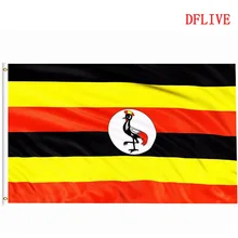 Dflive Уганда страна флаг 3х5 футов из полиэстера с Fly 90x150 см Уганды, из натуральной кожи, UG Национальный Баннер